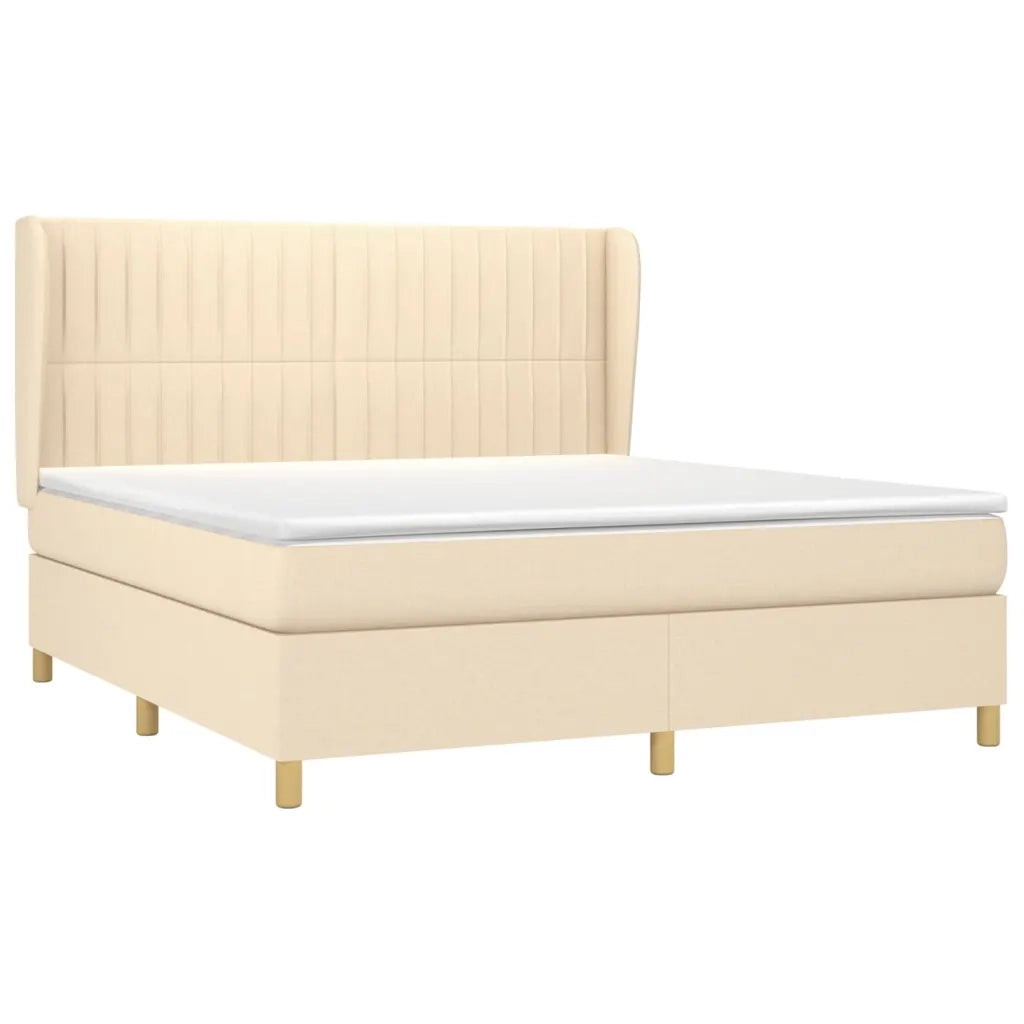 Giroletto a Molle con Materasso Crema 180x200 cm in Tessuto 3128706