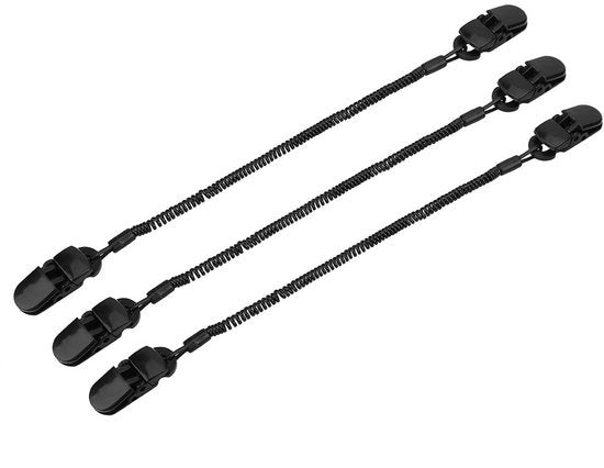 Set di fermagli per corda 3 pezzi - Regolatore di corda - Fermaglio con chiusura - Rullatrice di corda - Per pescatori/camperisti - Resistente agli urti e regolabile - Per uso con cuffie da casco