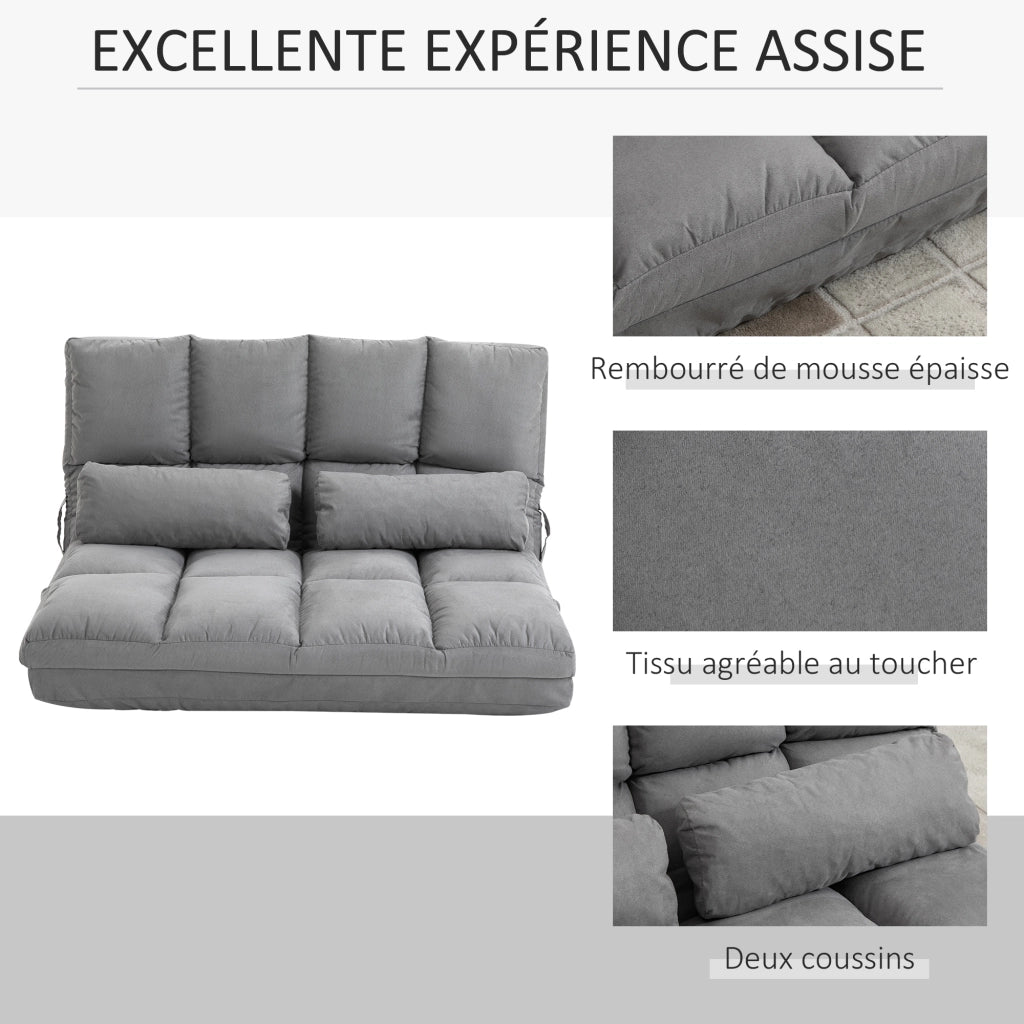 Poltrona reclinabile con poggiapiedi ¨C Zephmum ¨C Tessuto grigio