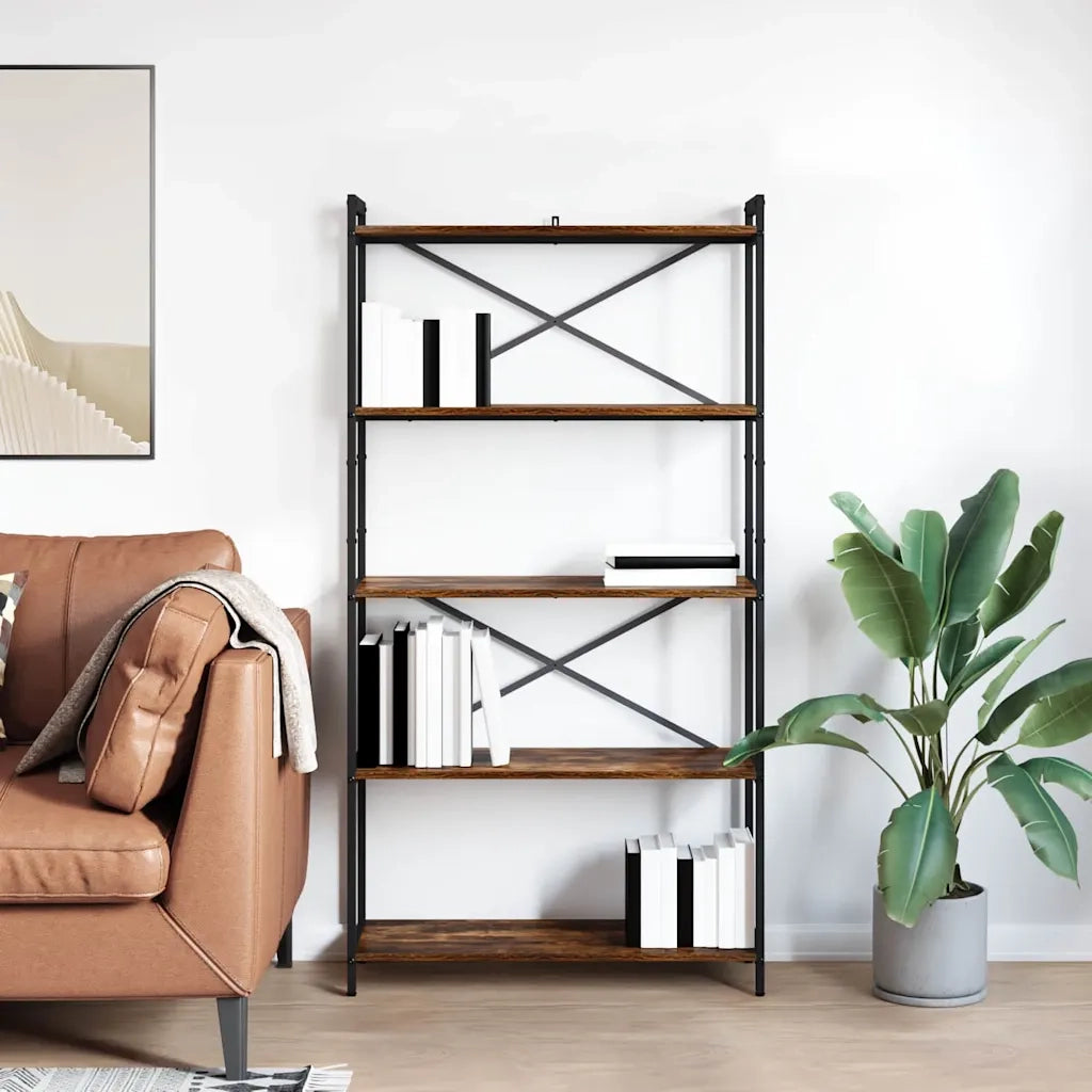 vidaXL Libreria Rovere fumo 80 x 30 x 153 cm Legno multistrato