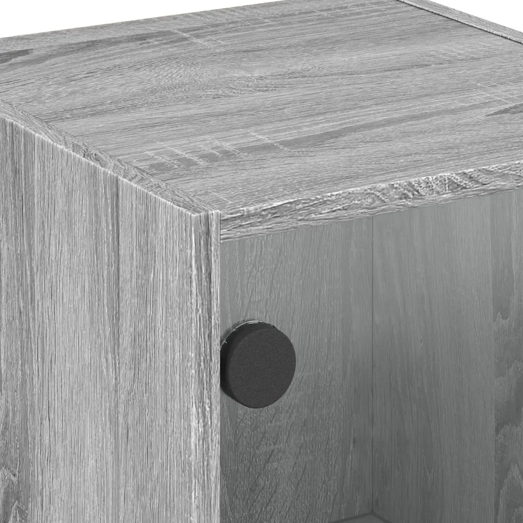 Mobile con Ante in Vetro Grigio Sonoma 35x37x75,5 cm 836404