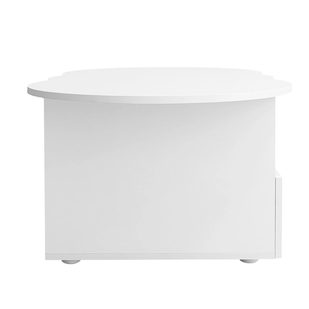 Tavolino da Caff¨¨ a Forma di Nuvola con Cassetti e Ripiano ¨C Xylo ¨C Moderno