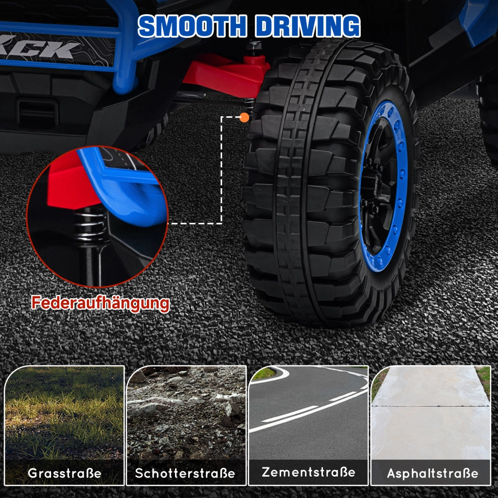Auto Elettrica per Bambini 2 Posti ¨C Xylo ¨C Blu con Telecomando e Luci LED