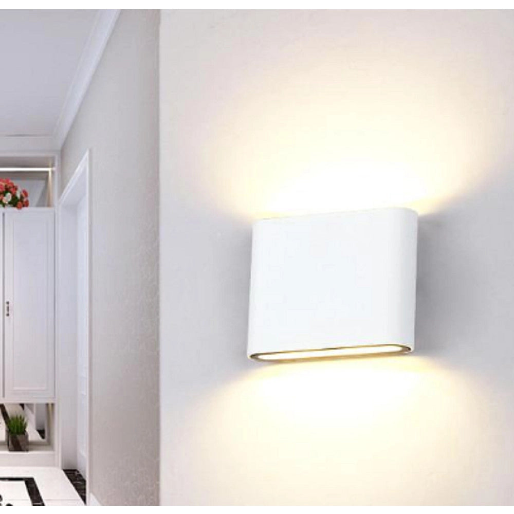 Trade Shop - Applique Led Cob 10w Quadrata Bianca Slim Up & Down Luce Fredda Naturale Xc-9047 - -bianco Freddo      -