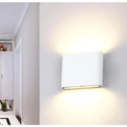 Trade Shop - Applique Led Cob 10w Quadrata Bianca Slim Up & Down Luce Fredda Naturale Xc-9047 - -bianco Freddo      -