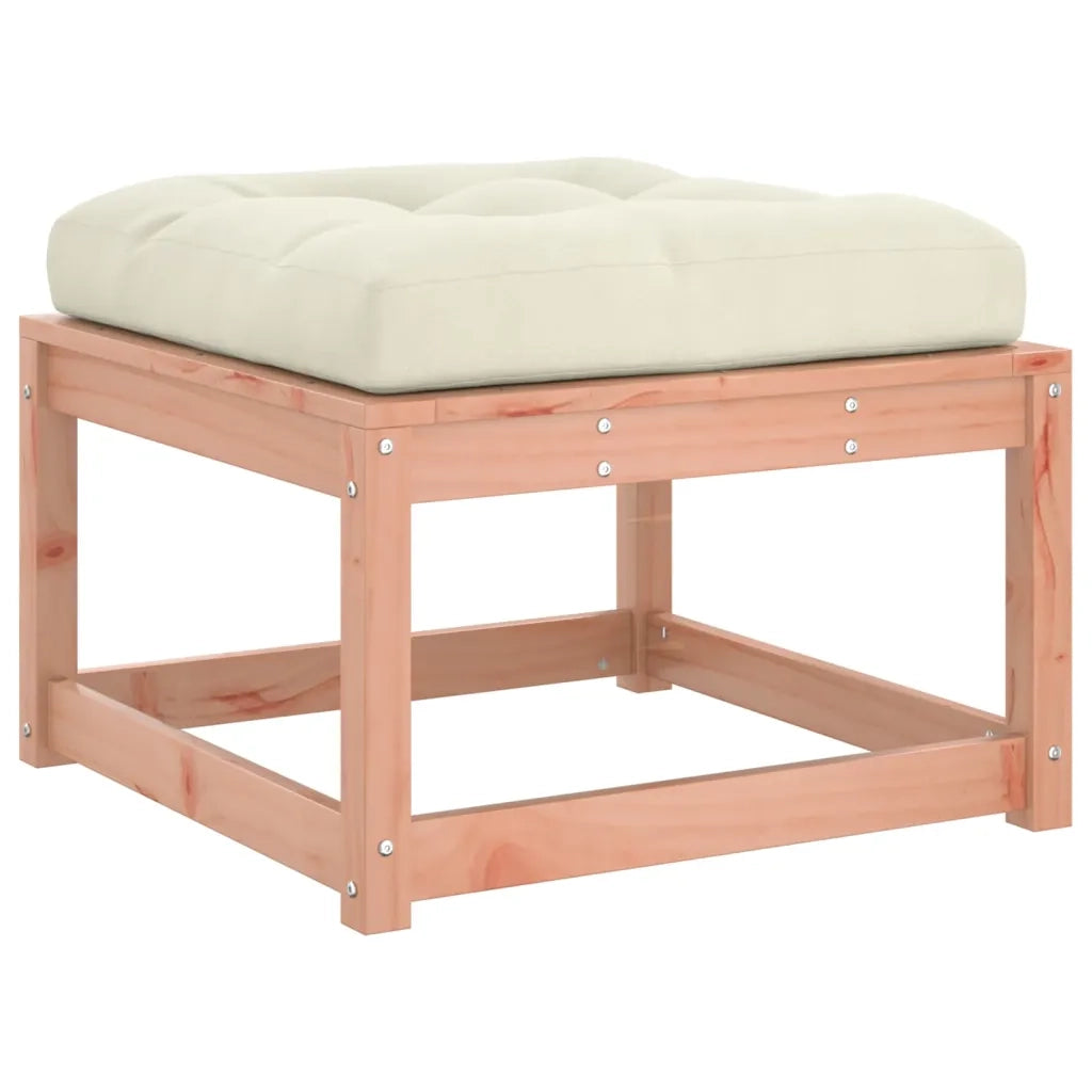 Poggiapiedi da Giardino con Cuscino Legno Massello di Douglas 844702