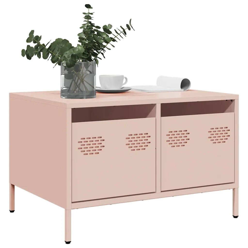 Mobile TV-Credenza per TV-Console TV Rosa 68x50x43,5 cm in Acciaio Laminato a Freddo