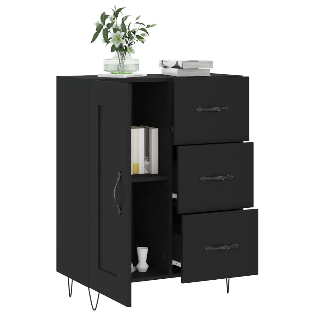 Credenza Nera 69,5x34x90 cm in Legno Multistrato 830253