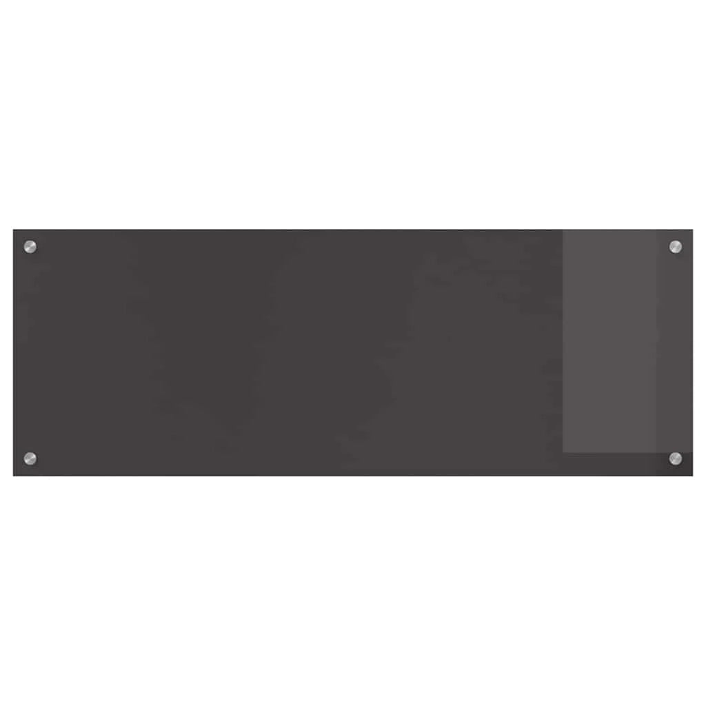 Set di 2 paraschizzi da cucina resistenti al calore dal design moderno 110 x 40 cm in vetro temperato grigio scuro 02_0056272