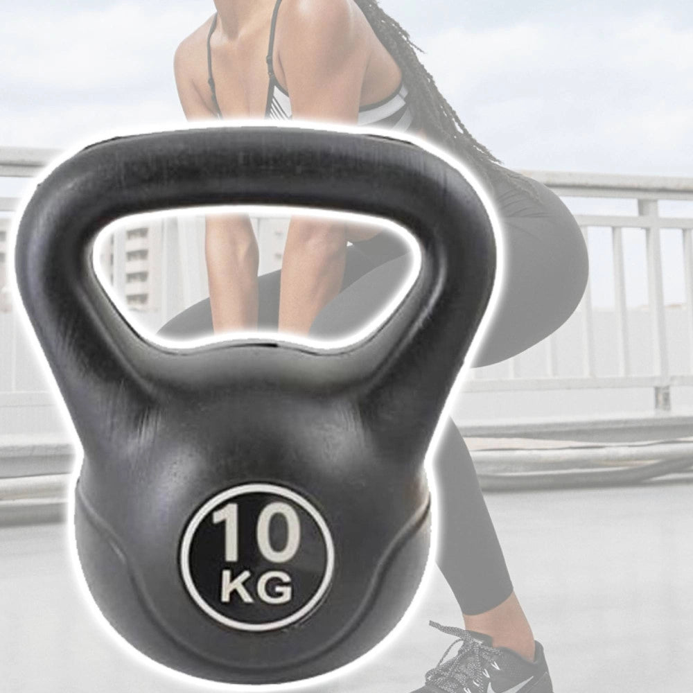 Trade Shop - Manubrio Kettlebell Da 10 Kg Peso Con Maniglia Ginnastica Fitness Ergonomico -