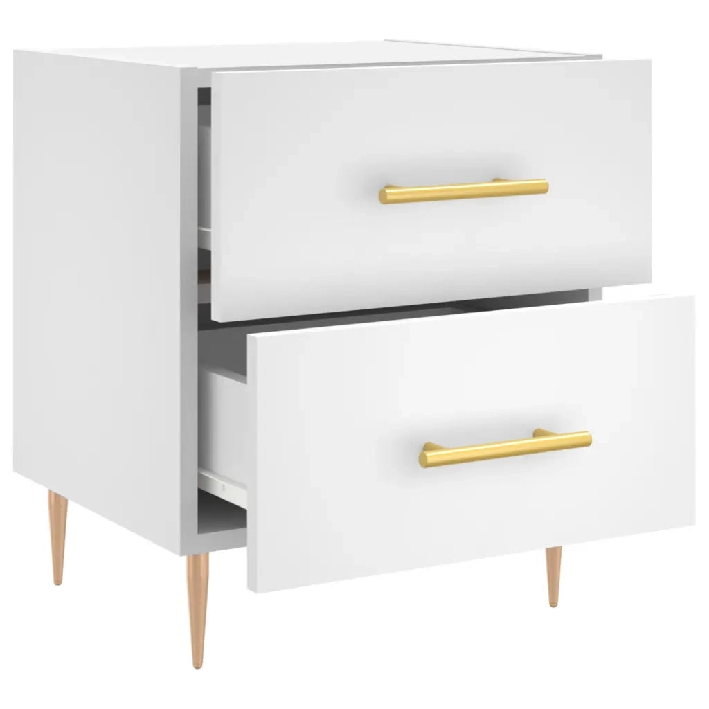 vidaXL Comodino Bianco 40x35x47,5 cm in Legno Multistrato