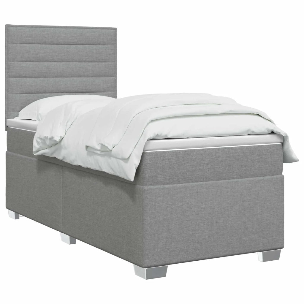 Letto box spring con materasso Grigio Chiaro 80 x 200 cm 3454733