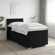 Letto box spring con materasso Nero 80 x 200 cm Tessuto 3451089