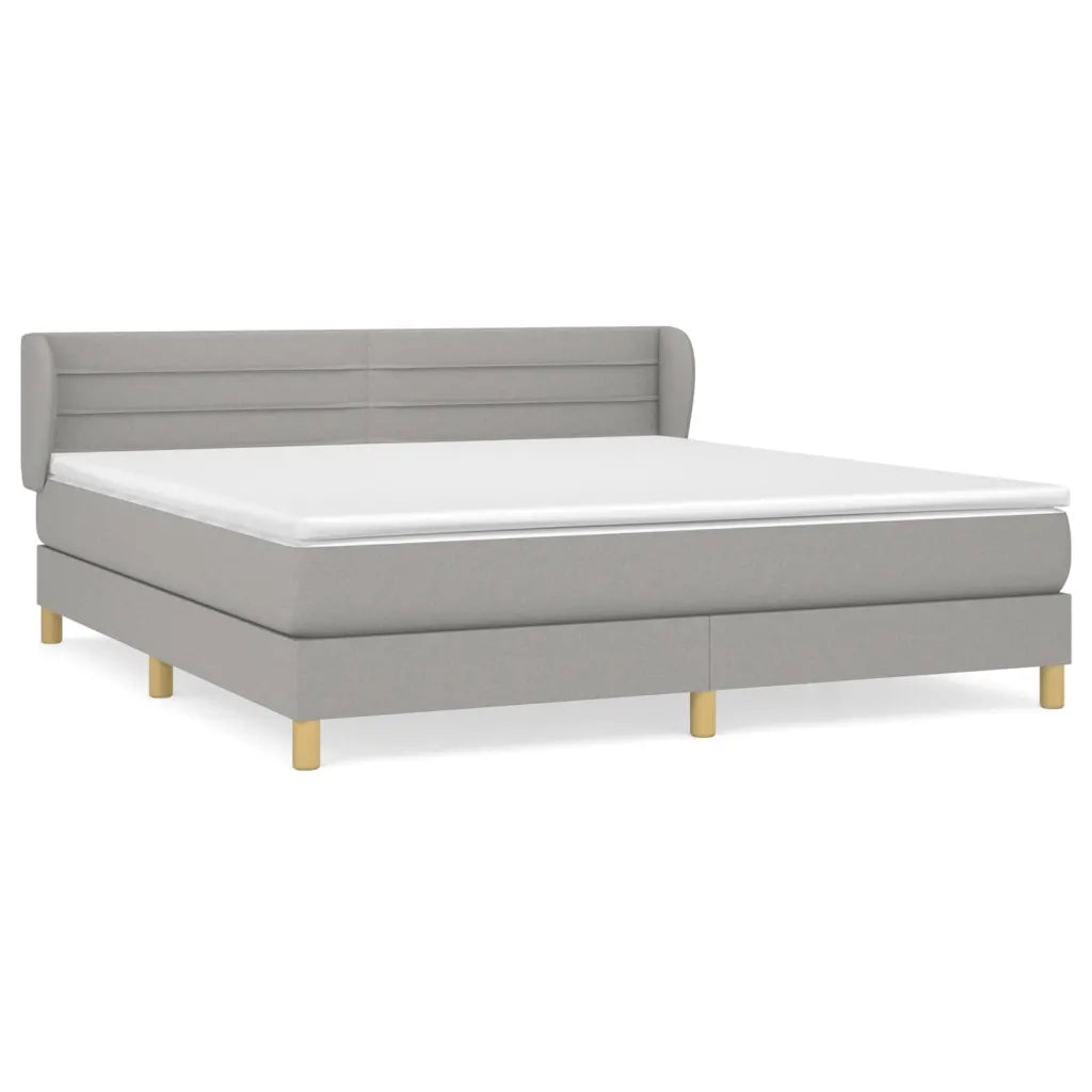 Giroletto a Molle con Materasso Grigio Chiaro180x200 cm Tessuto cod mxl 77549