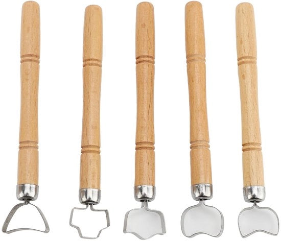 Schraper 5-delige Set - Gereedschap per Aardewerk - Snijdiepte Adattiva - Manubri in Ceramica - Ideale per Scultura - Molteplici Applicazioni - Gli Strumenti per Scultura