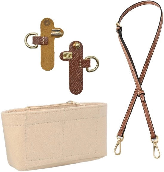 Rimorchio e organizzatore per borsa da donna, cinturino regolabile senza fori, organizzatore per piccola borsa in velluto con più tasche (1,2 cm)