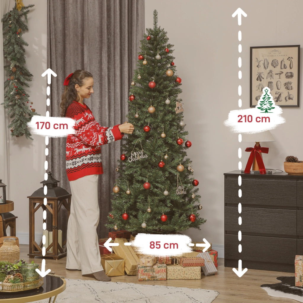 Albero di Natale artificiale con luci ¨C zephmum ¨C verde 210 cm