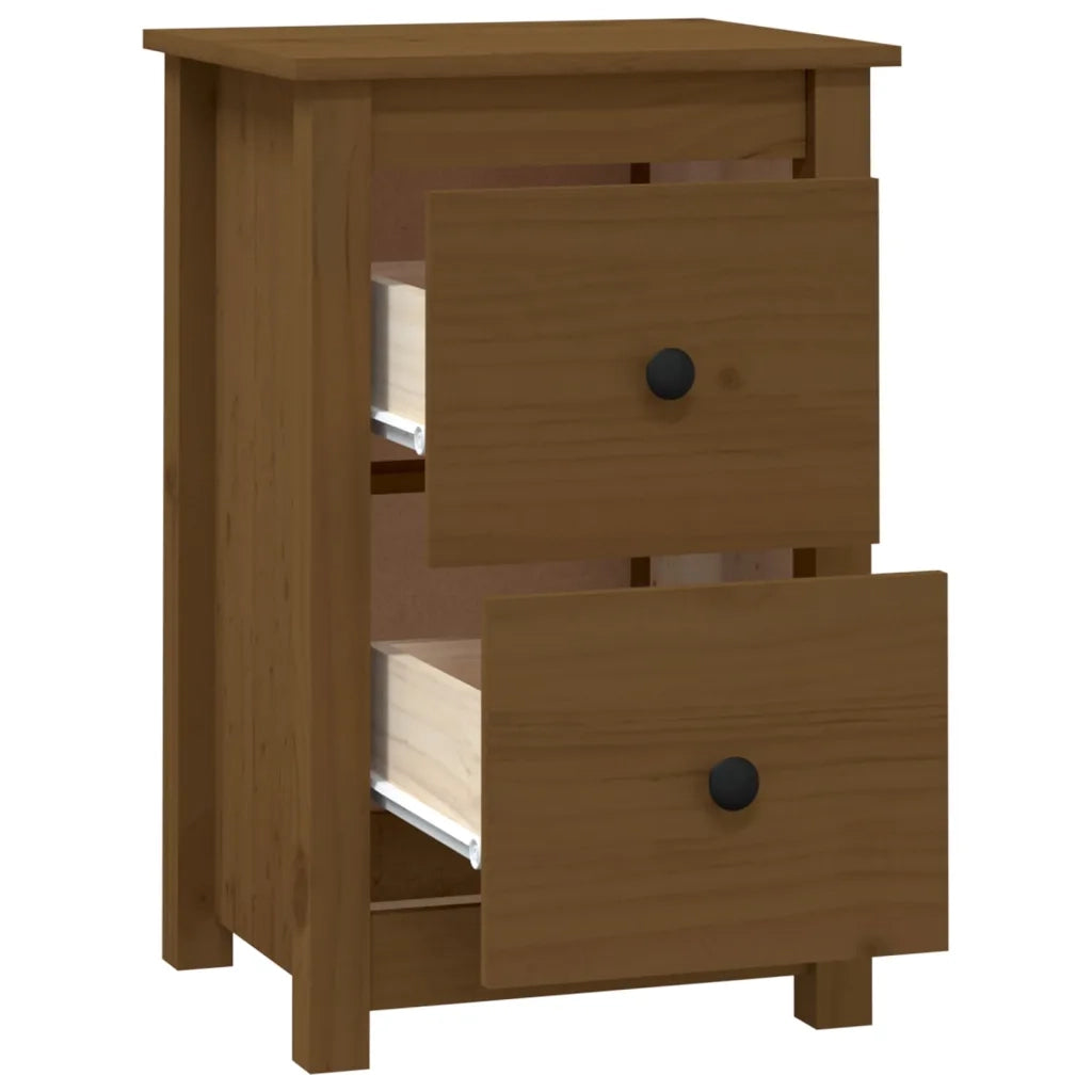 Comodini 2 pz ambra 40x35x61,5 cm in Legno Massello di Pino 820953