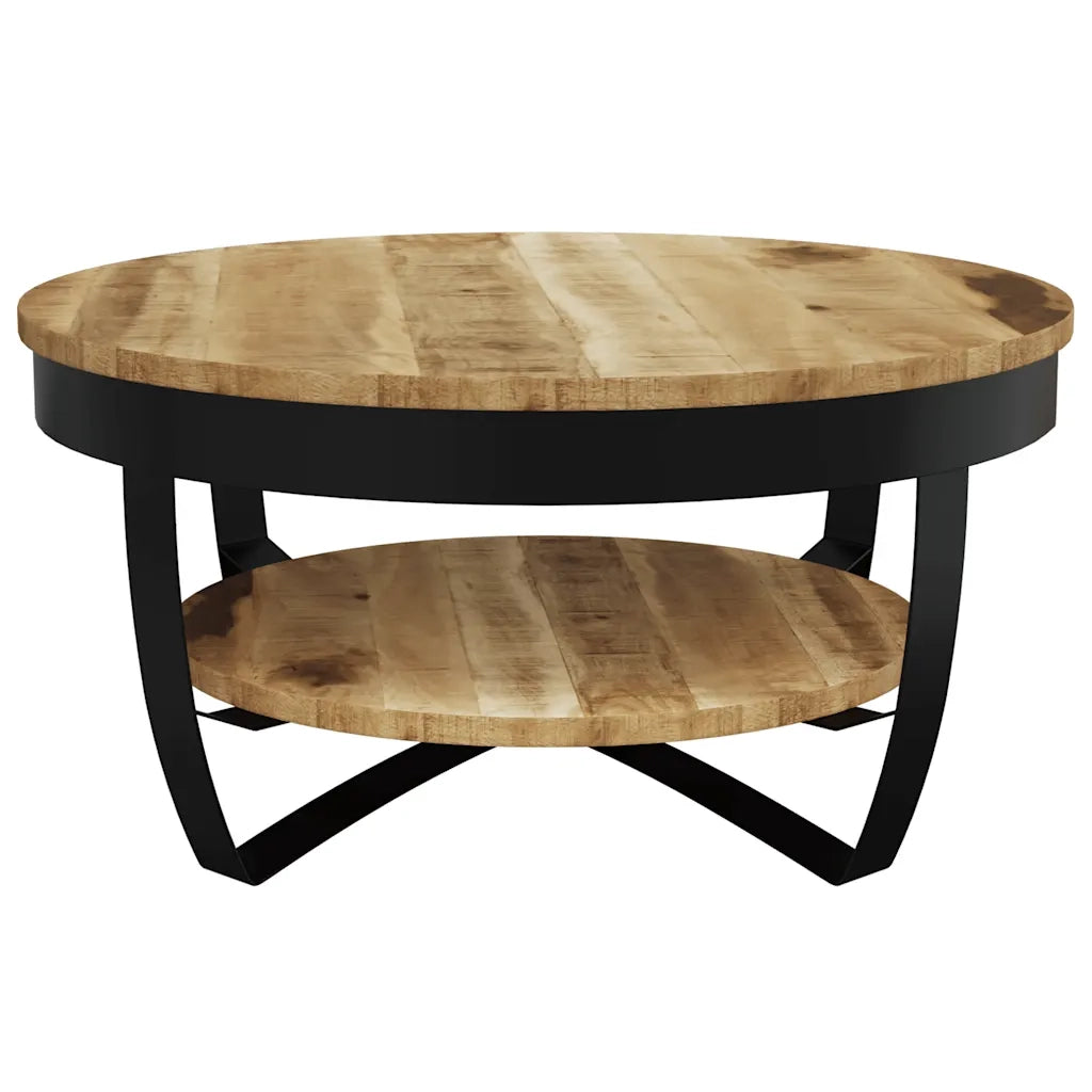 Tavolino da Salotto-Tavolino da soggiorno in Legno Massello Grezzo di Mango 65x32 cm