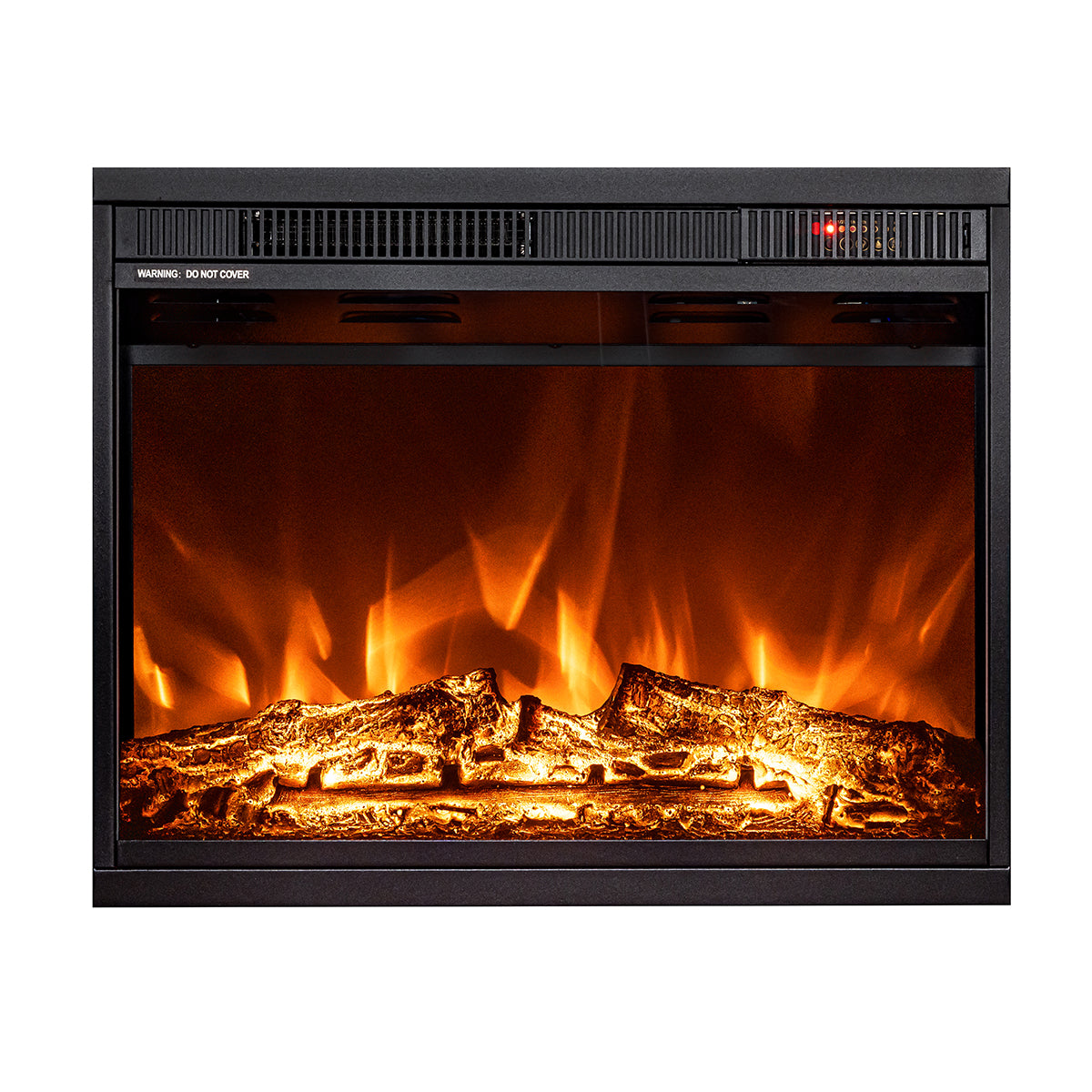 Camino Elettrico da Incasso 47x58,4x18 cm Effetto Fiamma 1500W Lorance Nero