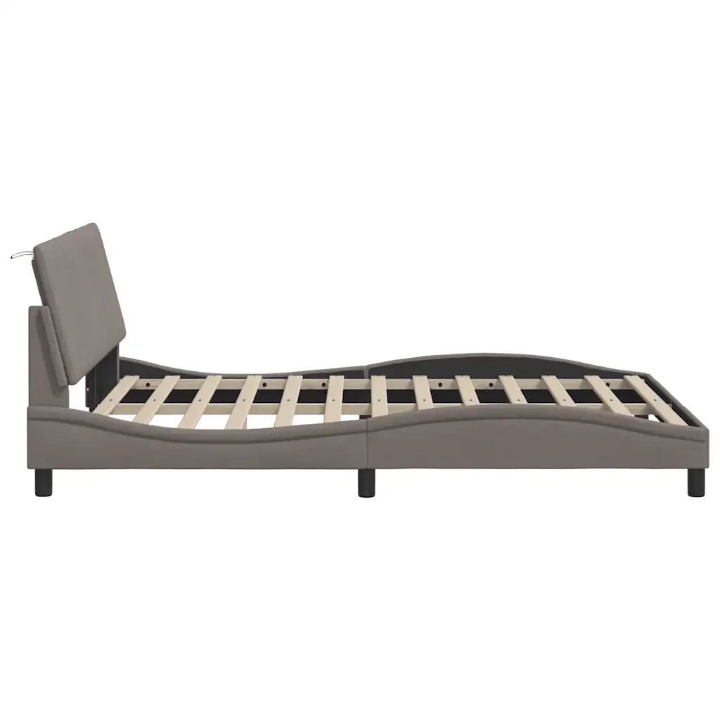 Giroletto senza Materasso-Struttura Letto Hanko Tortora 140x200 cm in Tessuto 919957