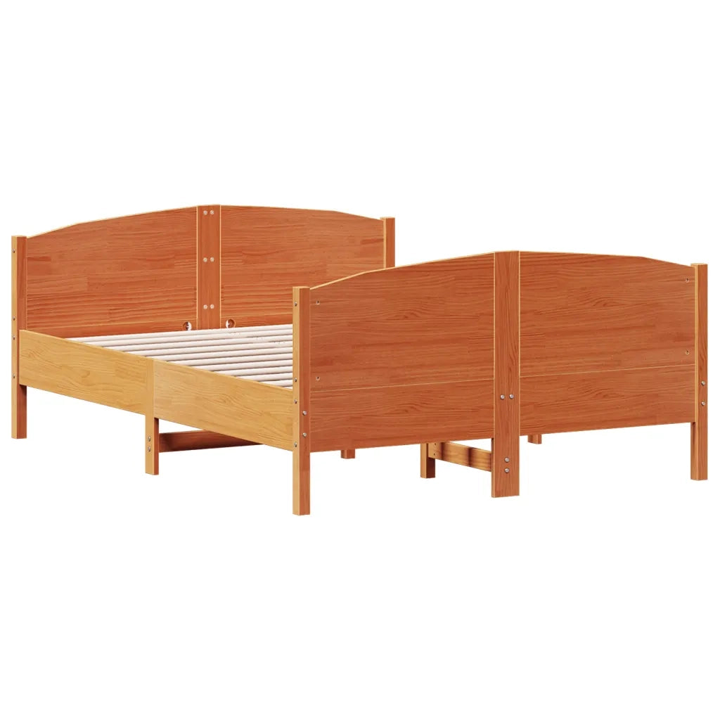 Giroletto senza Materasso Marrone Cera 160x200 cm Legno di Pino 3216169