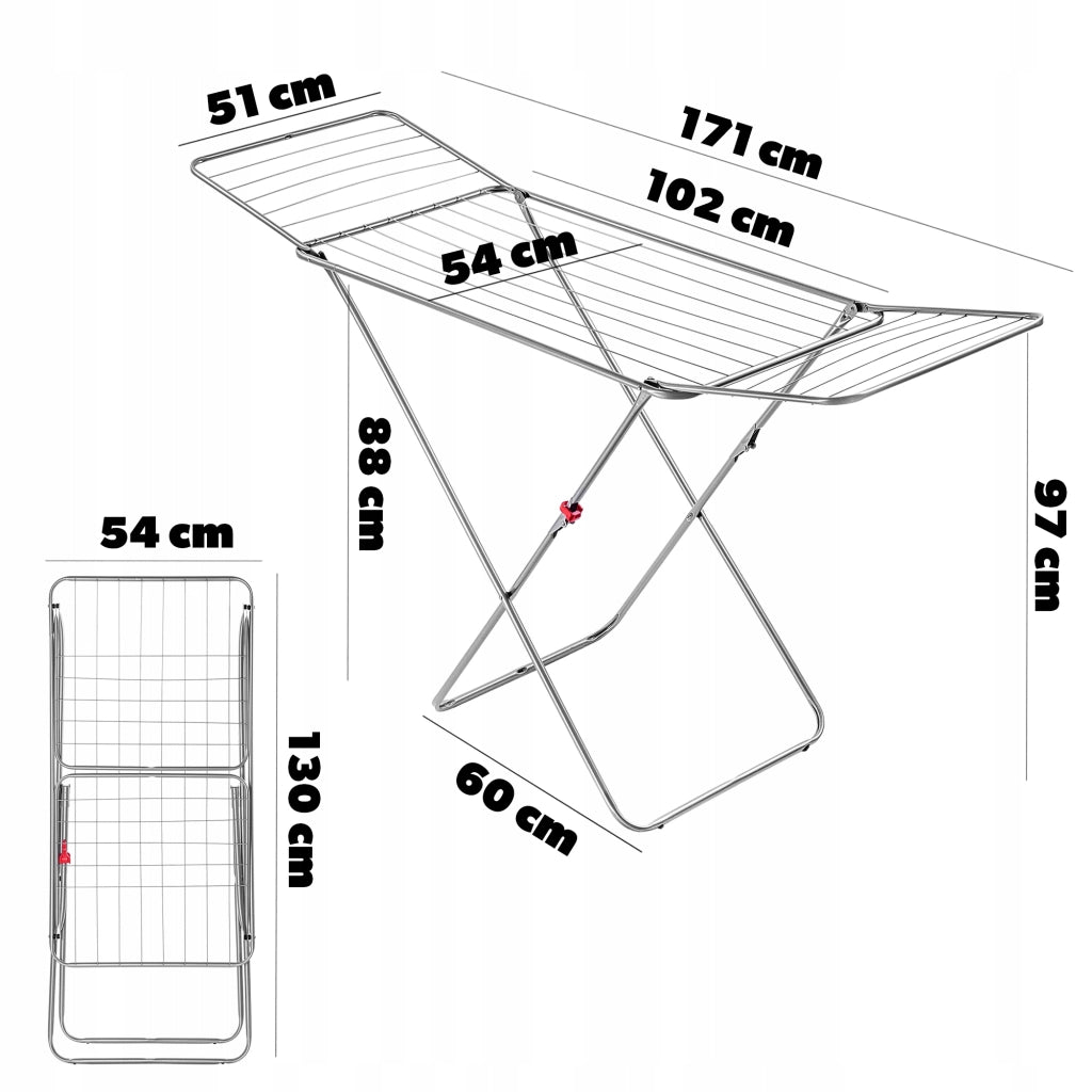 Stendibiancheria verticale KADAX, stabile, 18 m, pieghevole, grande