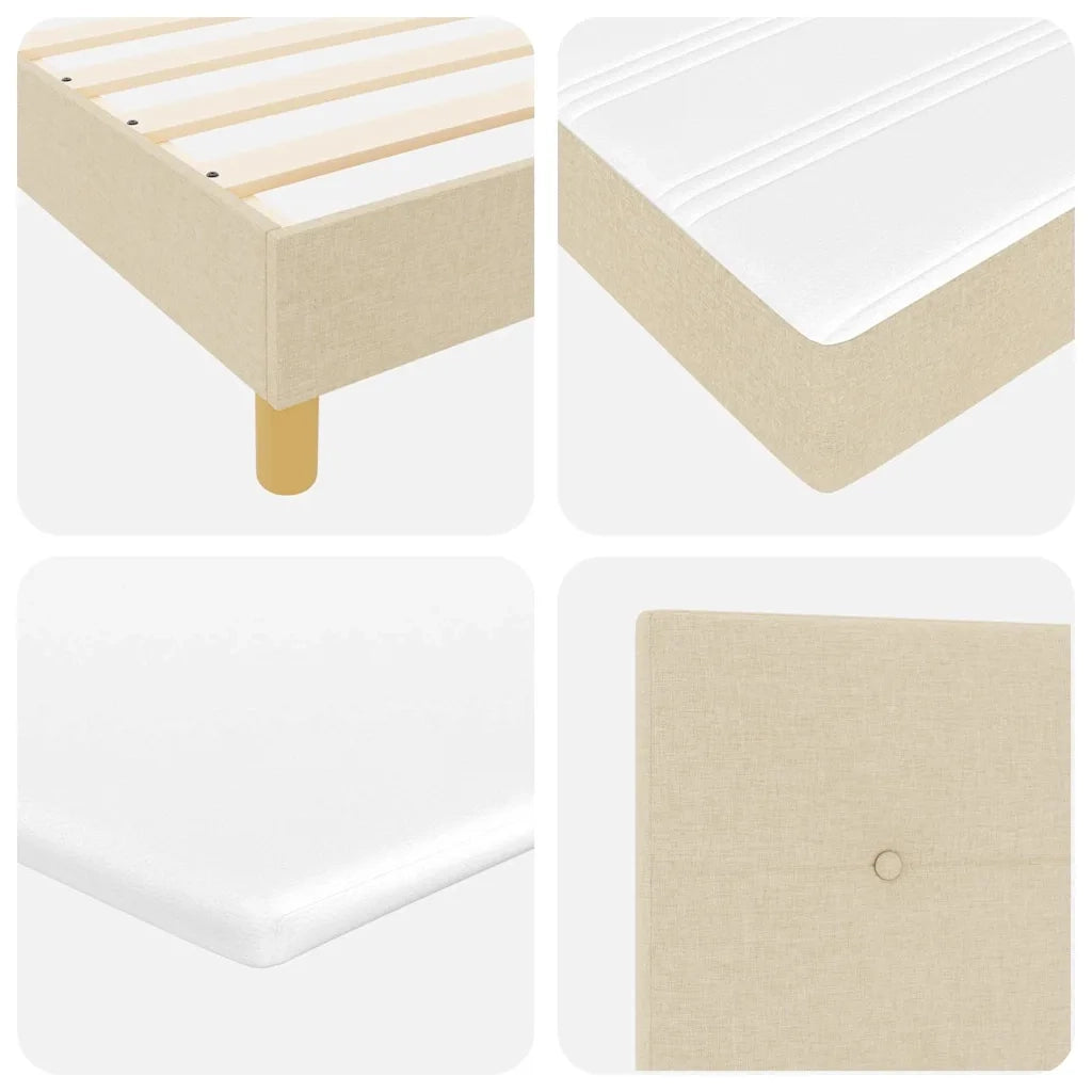 Letto a molle con materasso Crema 80 x 200 cm Tessuto 3340183