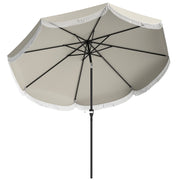 Ombrellone da Giardino Rotondo Ø270x240 cm con Manovella in Metallo e Poliestere Grigio Chiaro