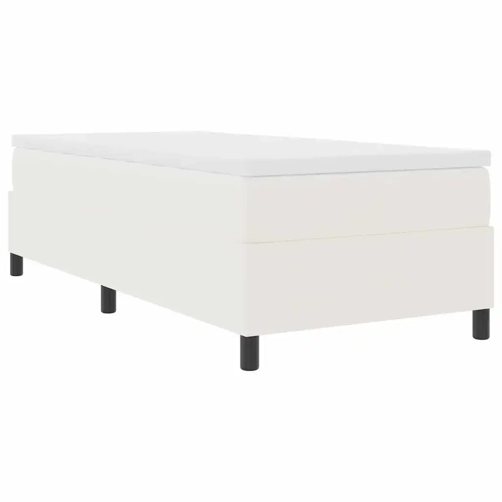 Letto a molle Crema e Bianco 80 x 200 cm Tessuto in Cords 3337434