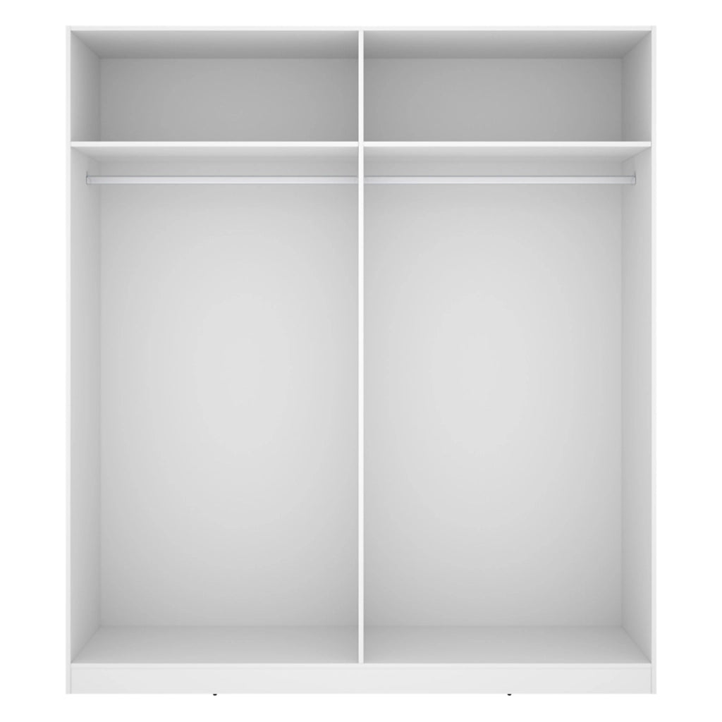 Armadio Camera da Letto Holder, Guardaroba Grande 2 Ripiani, 51x204h cm Bianco