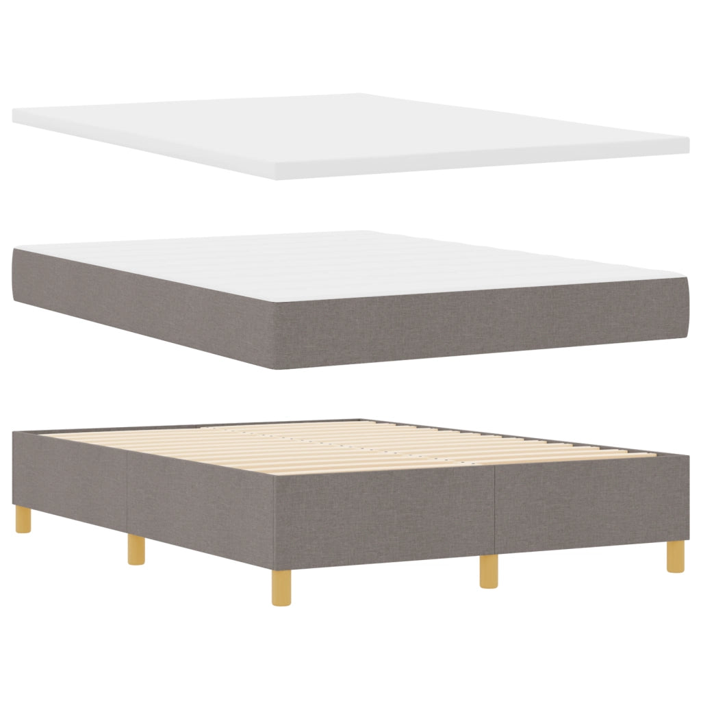 Letto a Box con Materasso e LED Tortora 140x190 cm Tessuto