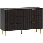 Cassettiera Moderna 6 Cassetti ¨C zephmum ¨C Nero 120x40x76.5 cm