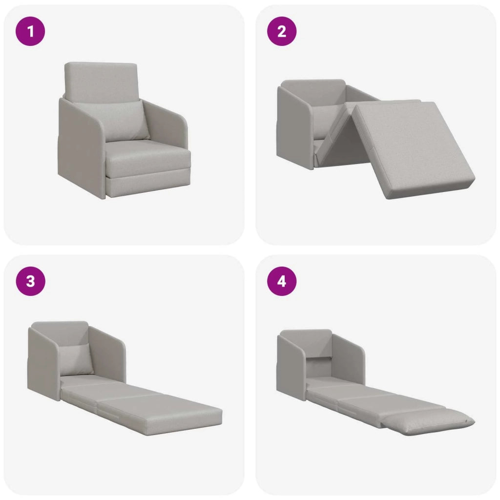 Divano letto Grigio Nuvola 65 x 80 x 83 cm Tessuto 4106646