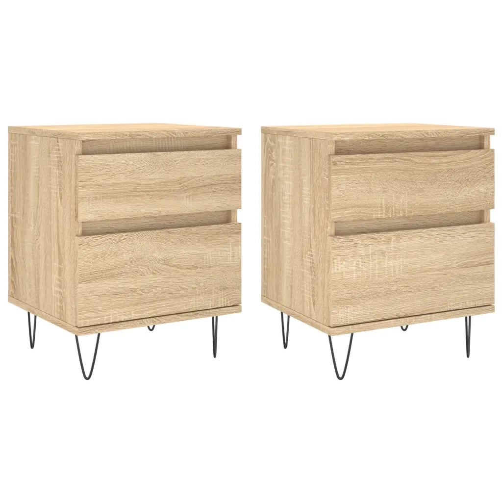 Comodini 2pz Rovere Sonoma 40x35x50 cm in Legno Multistrato 830675
