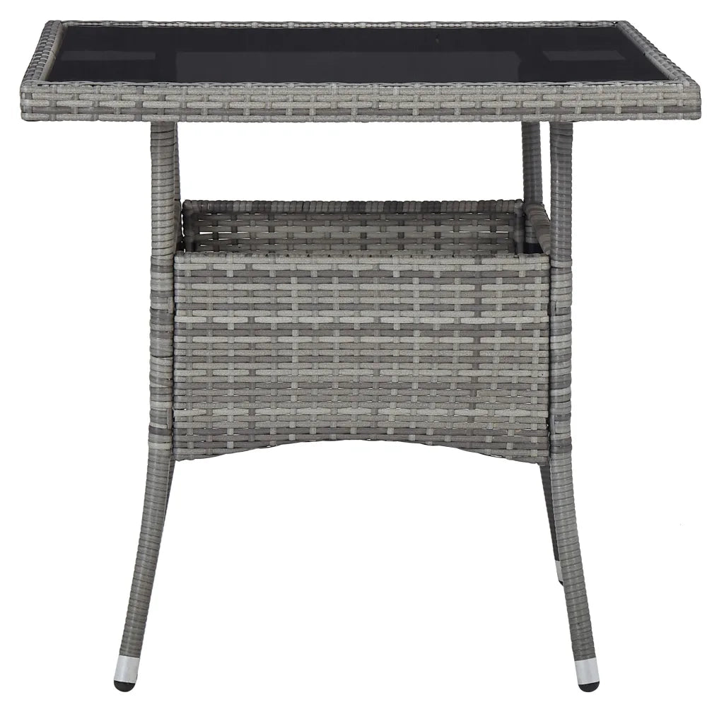 Set Mobili da Pranzo da Giardino 3 pz Grigio Polyrattan e Vetro 3058309