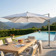 Ombrellone da Giardino decentrato con led 3x4 in alluminio - RENO