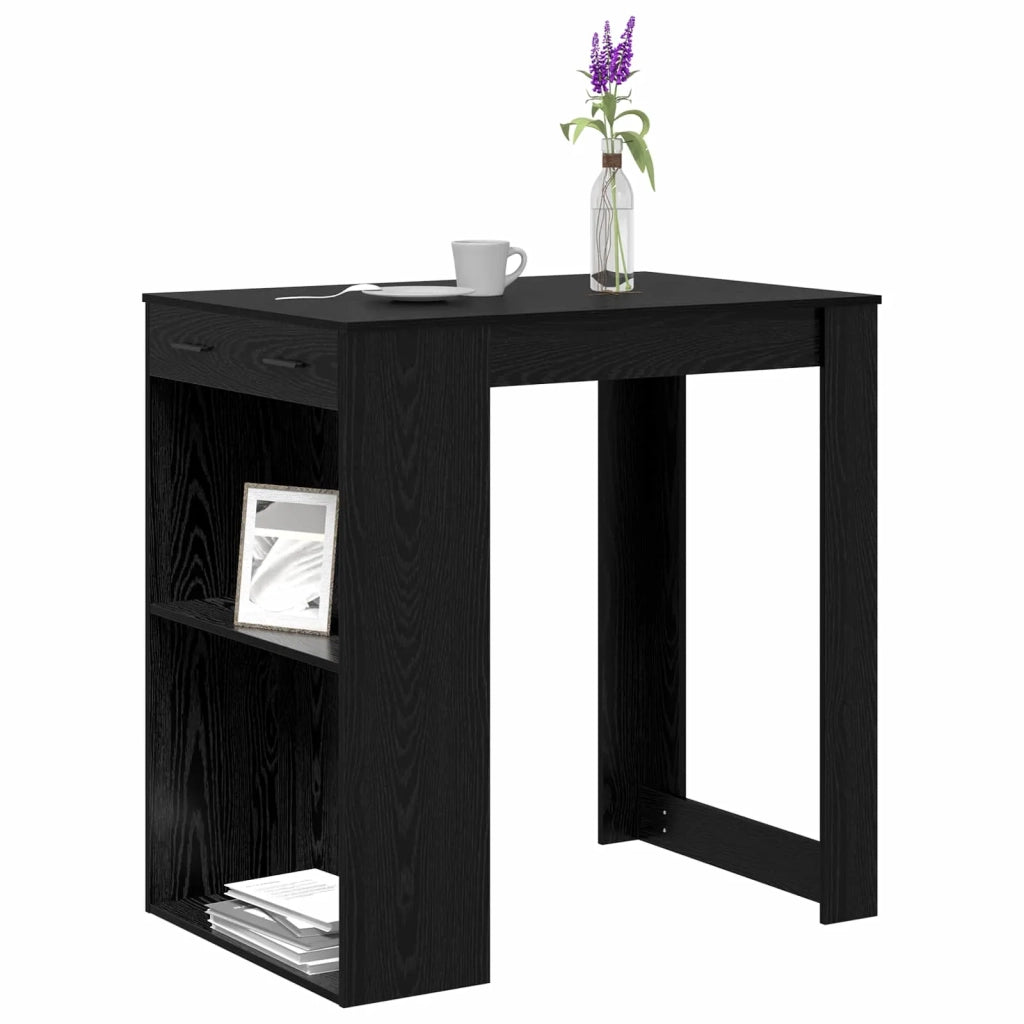 Tavolo da bar Rovere Nero 102 x 70 x 103,5 cm Legno multistrato