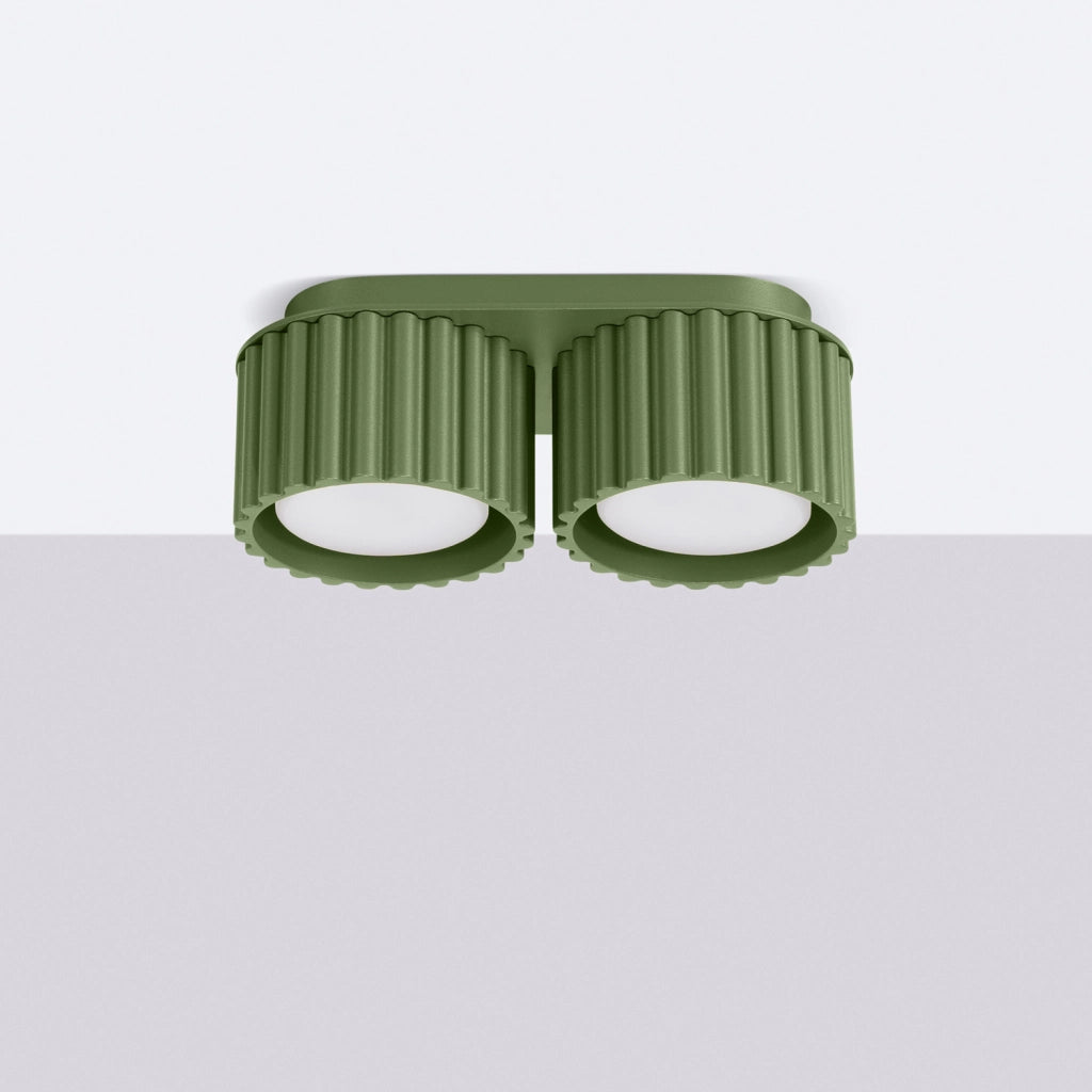 Plafoniera ovale 21cm verde oliva 2xGX53 VISTAO Pure Lume