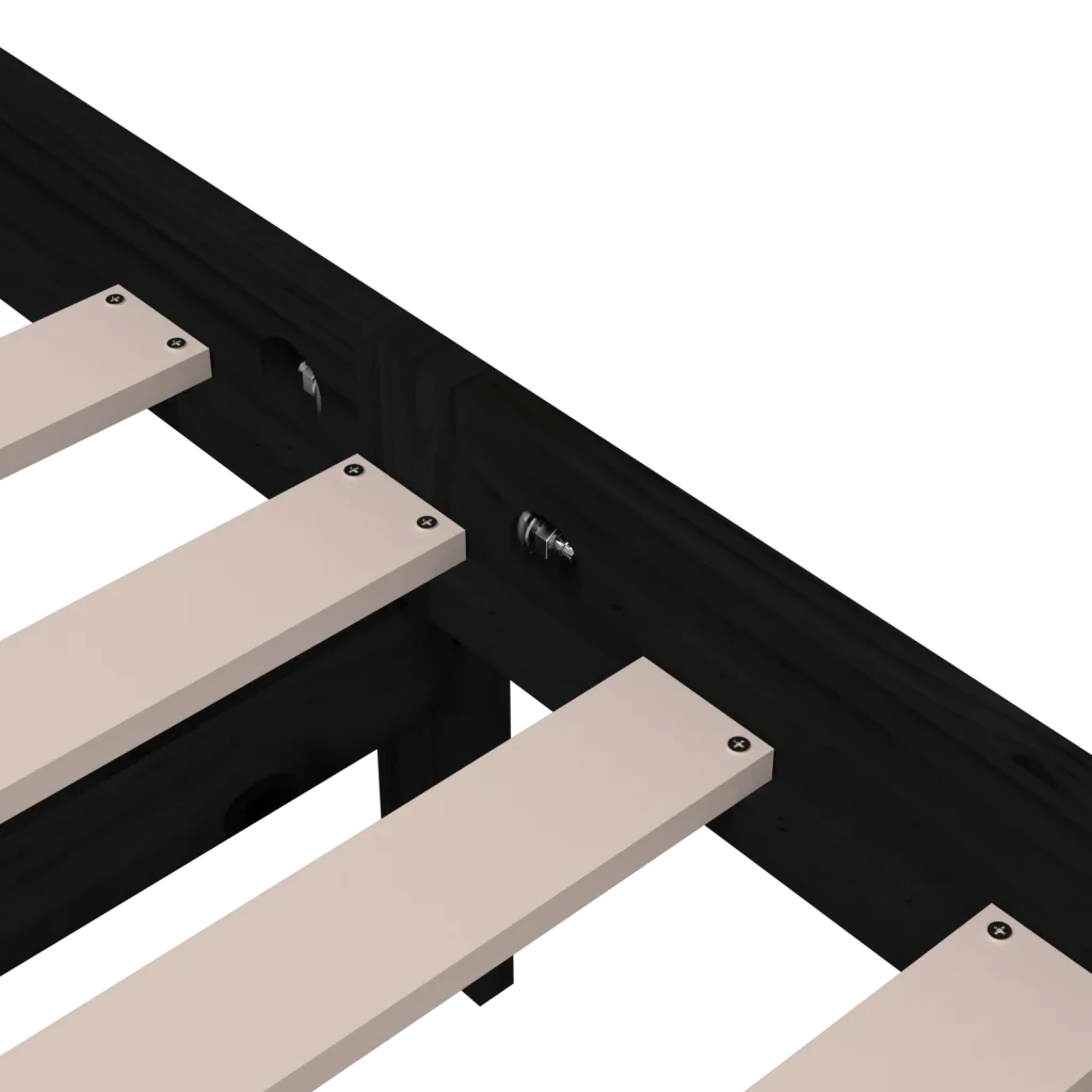Giroletto Nero in Legno Massello 150x200 cm King Size