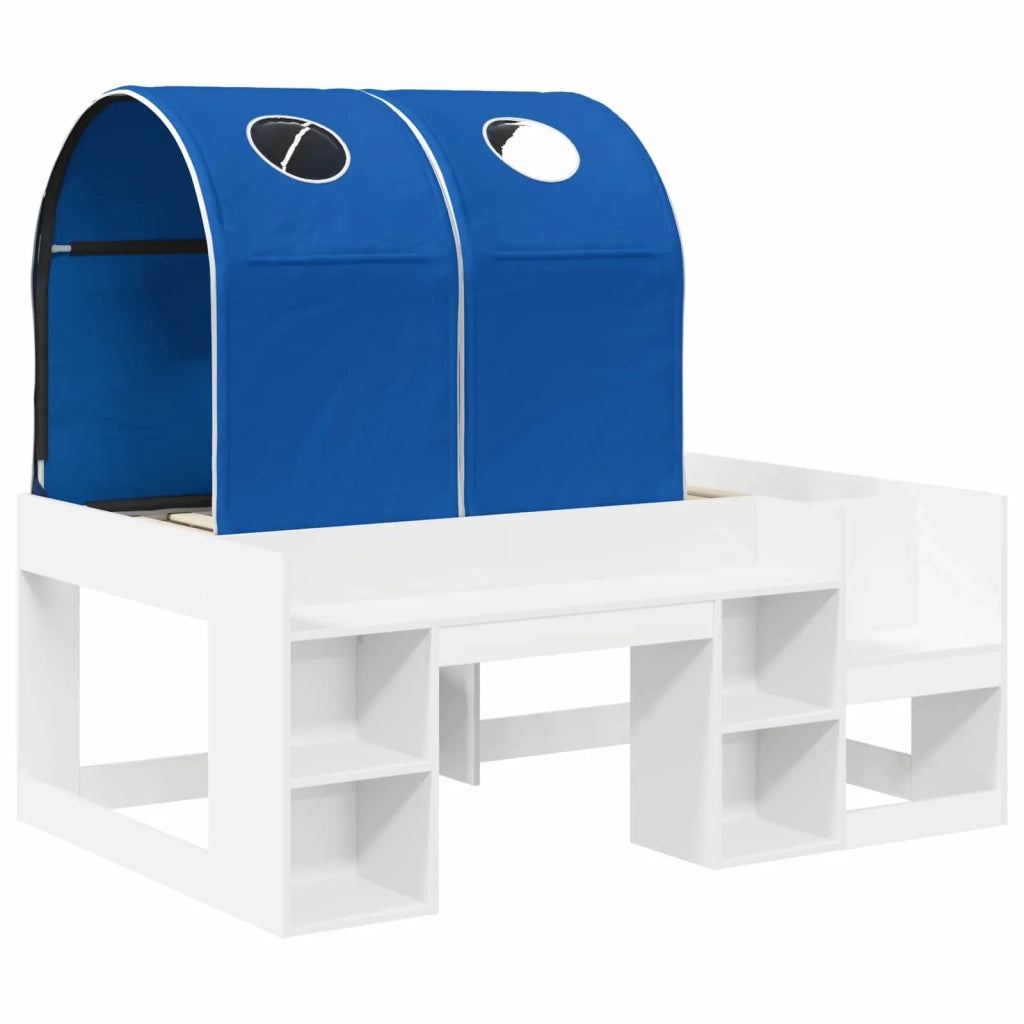 Letto con Tunnel 3 pz Bianco e Blu Legno ingegnerizzato 3423499