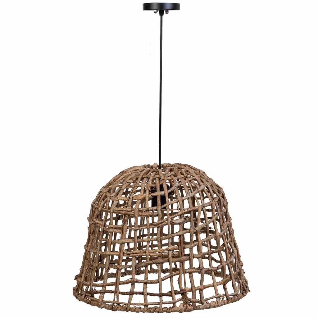 Lampada da soffitto in foglia di banano marrone naturale, D42x30h cm