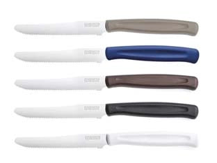 COLTELLO DINAMIK DA TAVOLA LAMA DENTATA- - nero, lunghezza lama cm.11 (1023398) - 2 blister KAIMANO