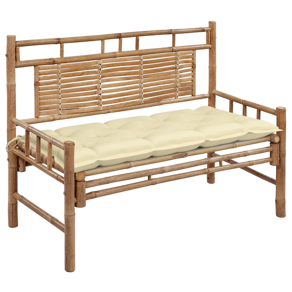Panca da Giardino con Cuscino 120 cm in BambÃ¹