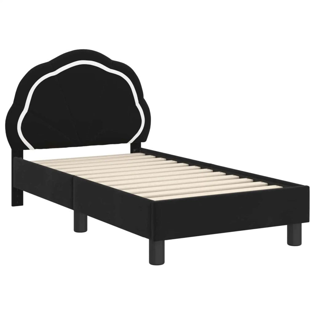 Struttura letto per bambini con testata-Giroletto per bambini Nero 70 x 140 cm 542064