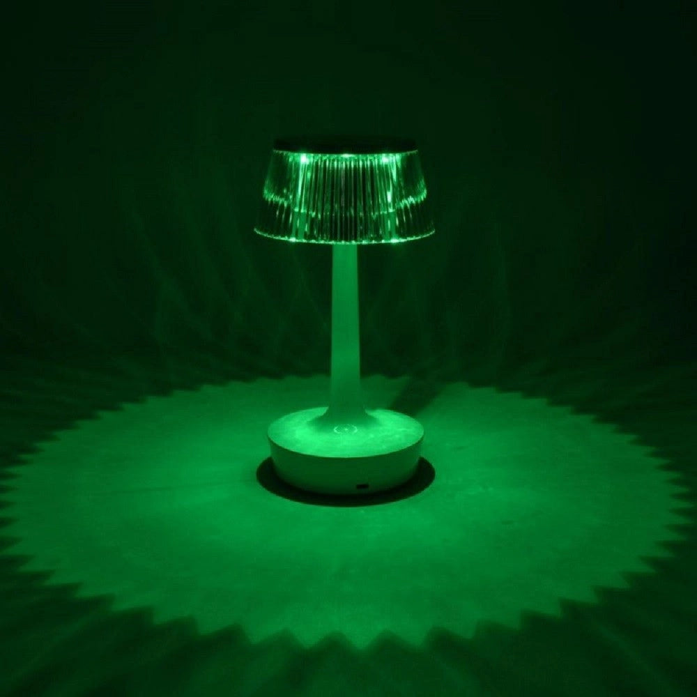Trade Shop - Lampada Da Tavolo In Cristallo Decorativa Con Led Rgb Touch Bianco 5v Q-tl153 -