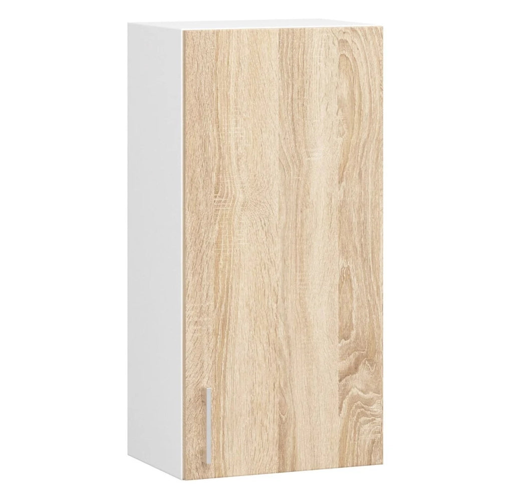 Mobile da cucina pensile sistema AKORD LIMA Bianco 40 cm 1 anta inserto frontale Sonoma Quercia 40x30,5x72 cm