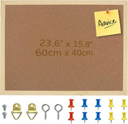 Pannello di lavoro con cornice in legno - Memobord in gomma - 1 pezzo - 60x40 cm