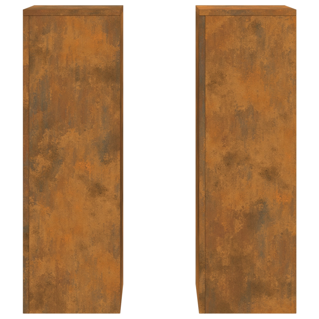 Portavasi da Esterno Pilastro 2 pcs 24x24x75 cm Acciaio Inossidabile