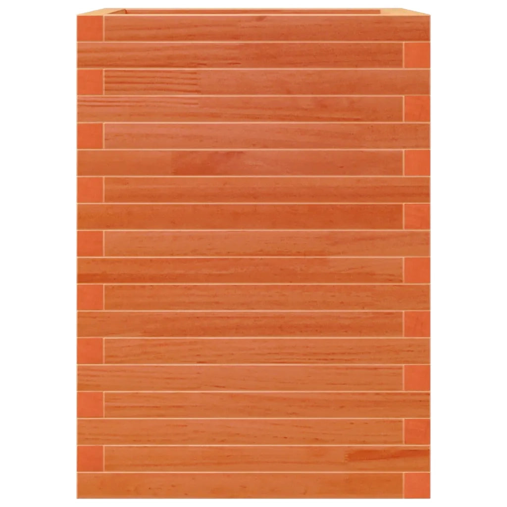 Fioriera Giardino Marrone Cera 50x50x68,5cm Legno Massello Pino